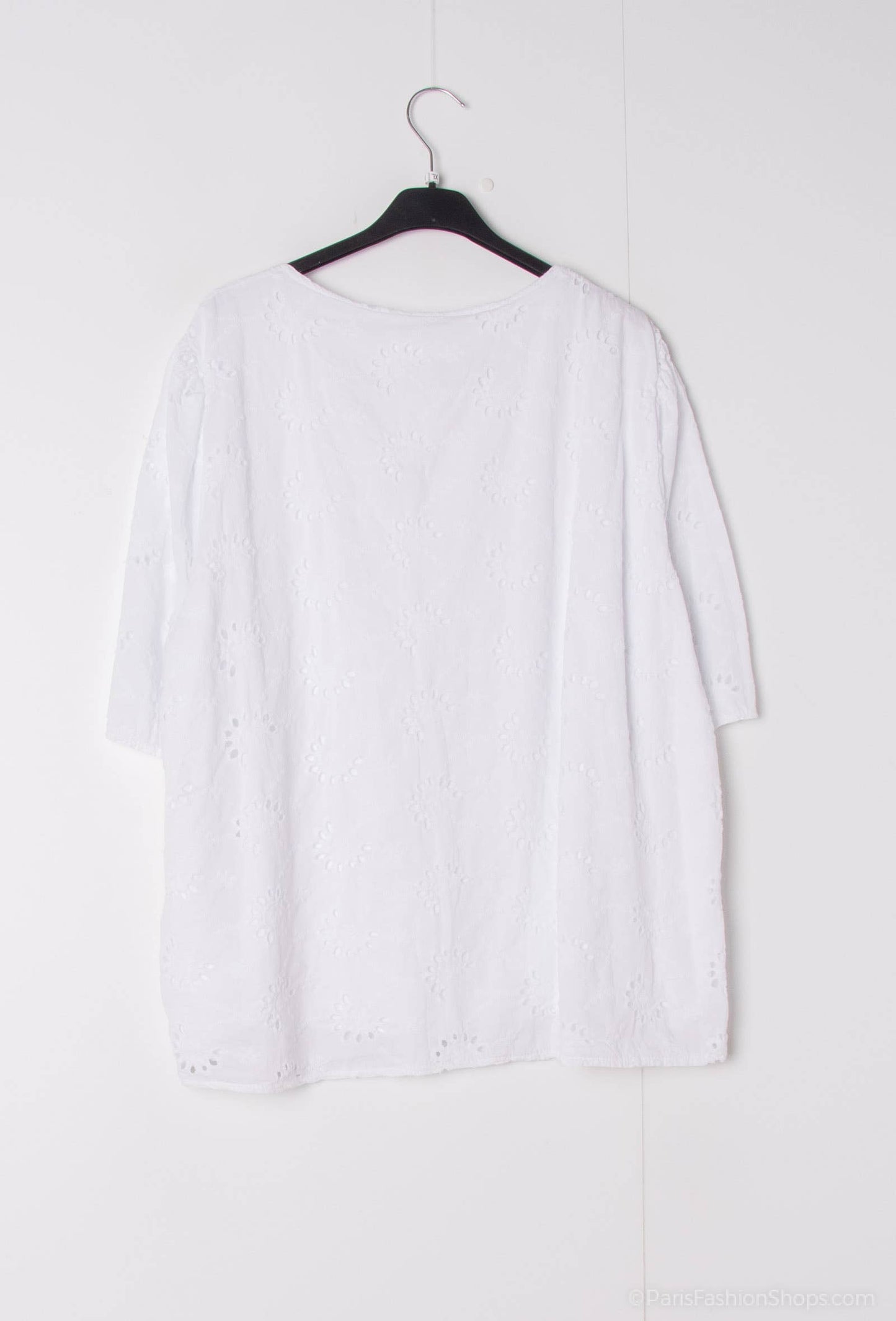 Plus size Bluse 100% bomuld broderi foret