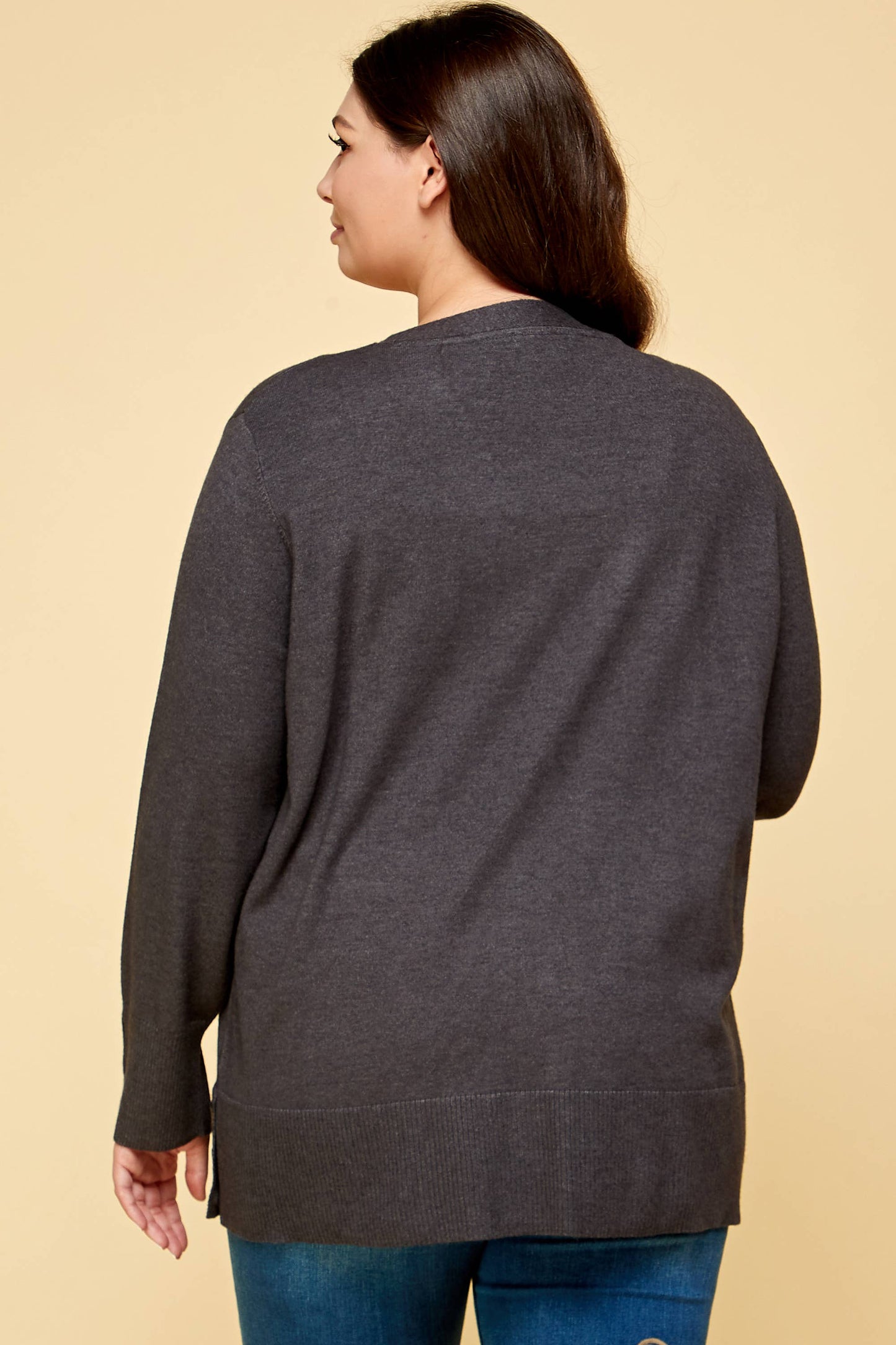 Plus Størrelse Strik Cardigan