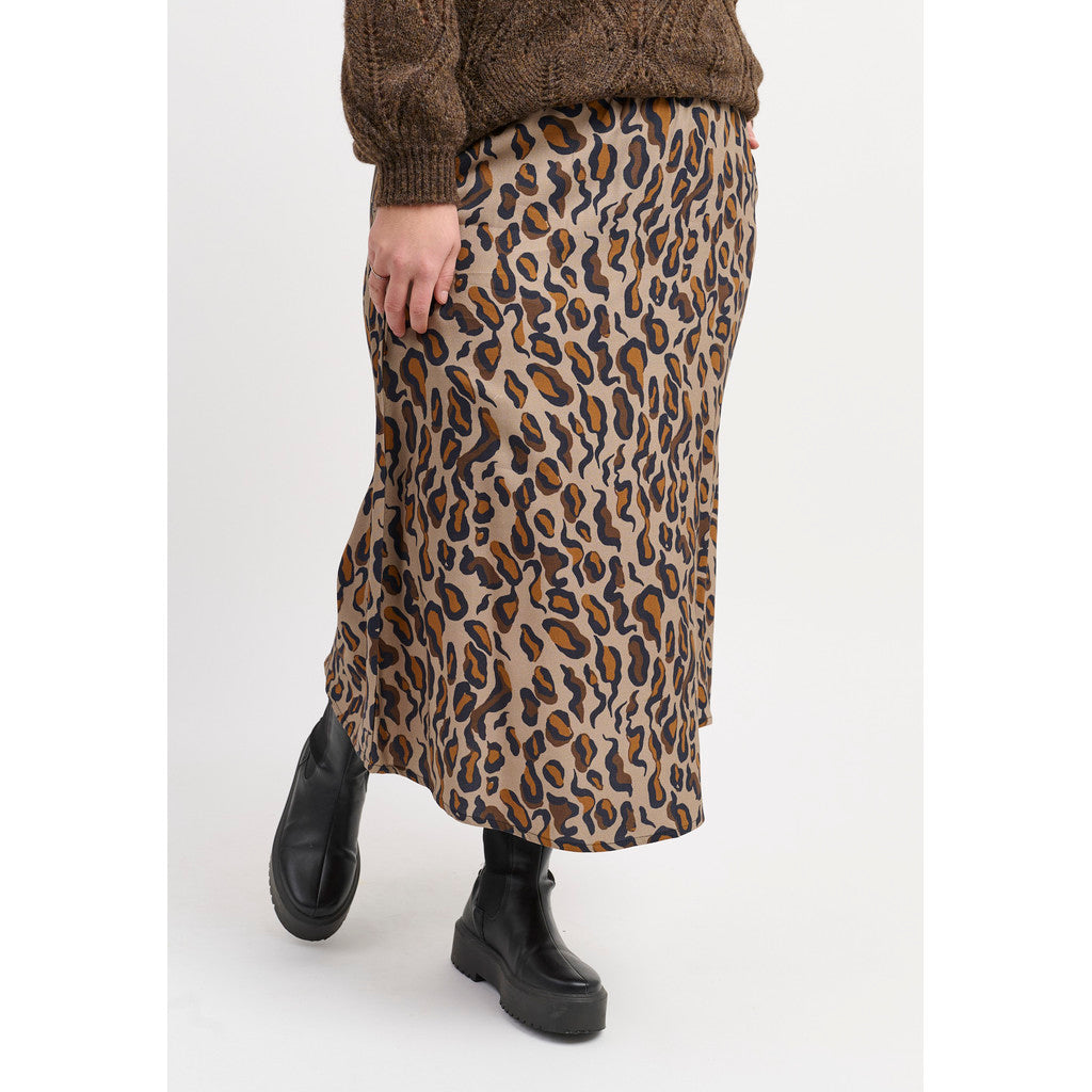 Nederdel med leopard print plus size