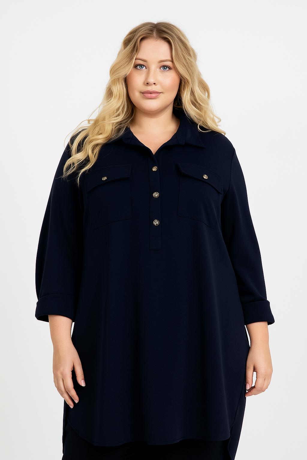 Tunika oversized skjorte i to farver også plus size