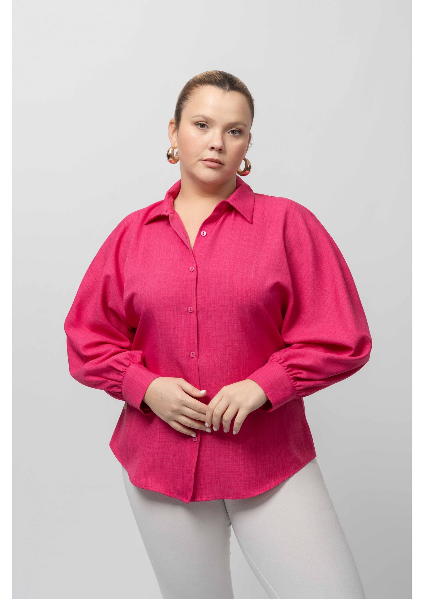 Almindelig skjorte  Forår sommer plus størrelse