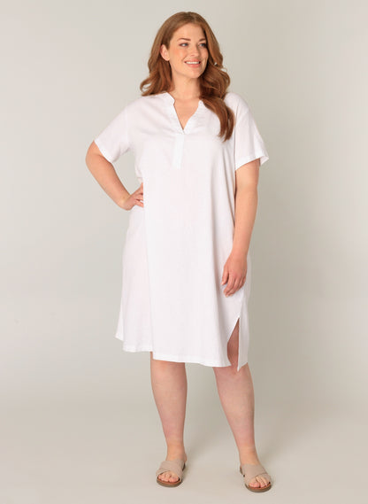 Yacinten kjole i Hør i plus size naturlig stof