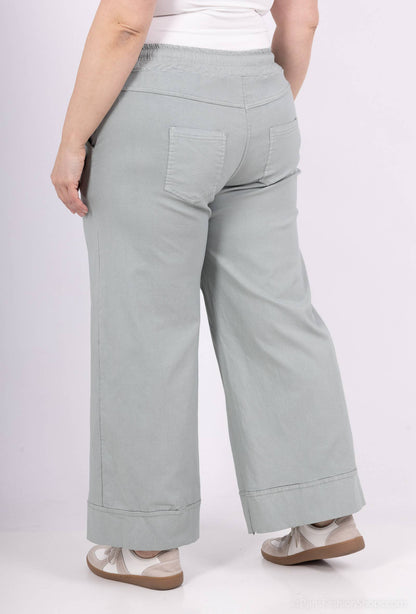 STOR STØRRELSE Bred jersey stretch bukser  plus size PPN2506GT