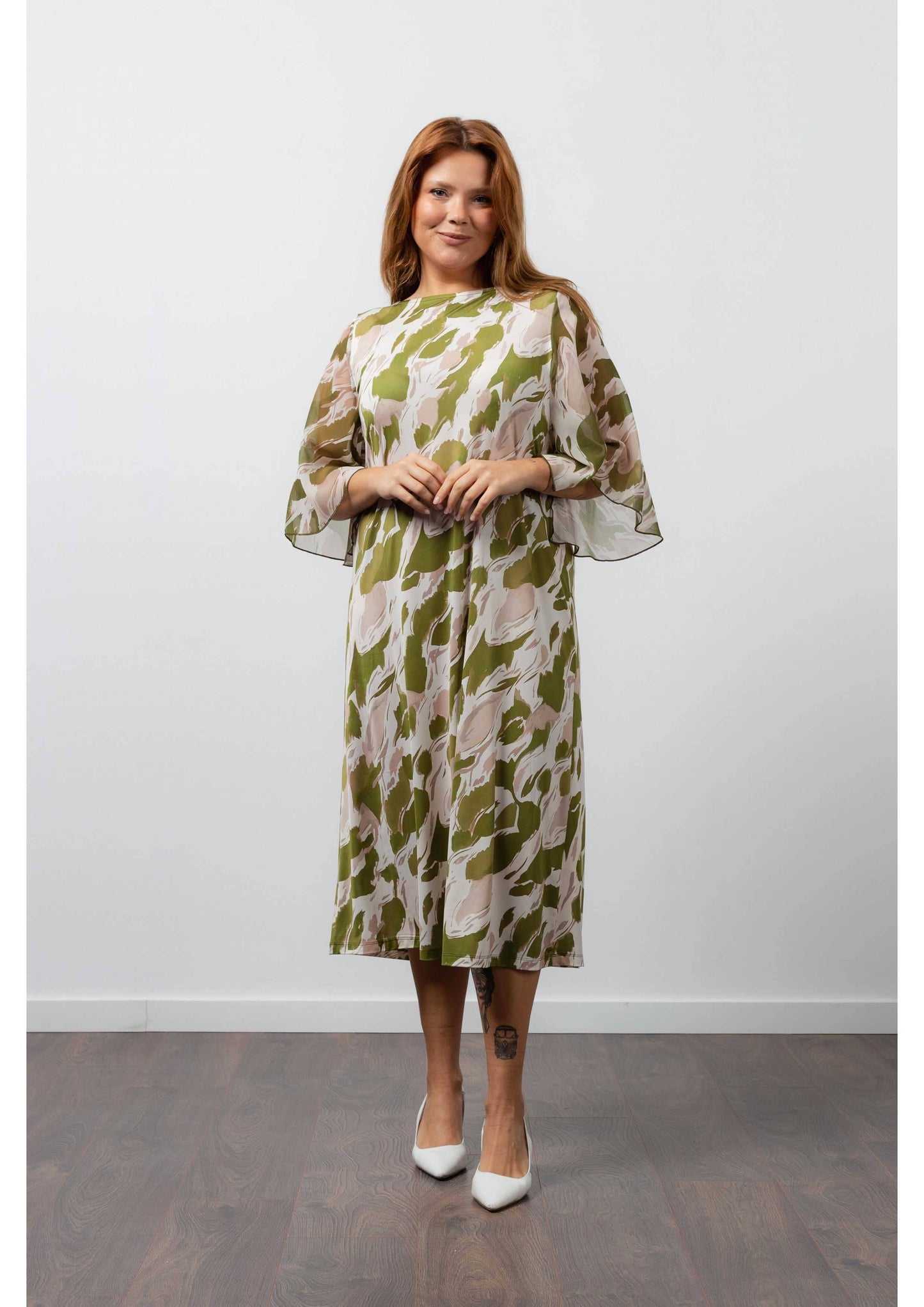 Kjole i mønstret i to farver Kollektion Store Størrelser