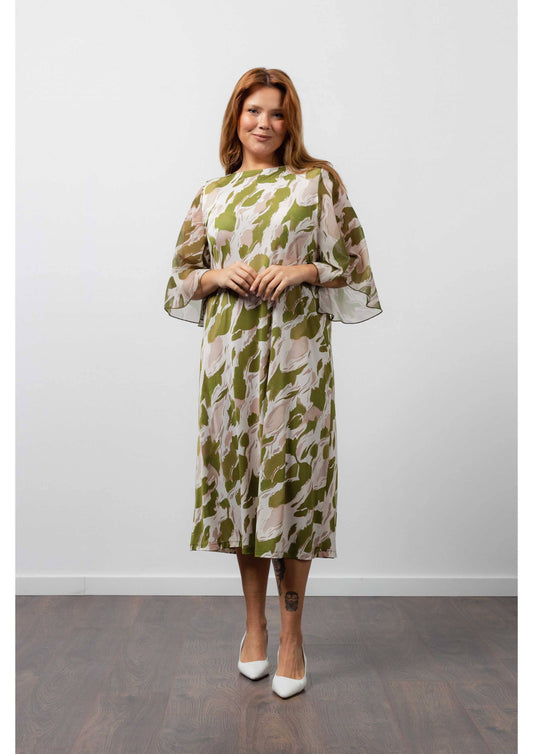 Kjole i mønstret i to farver Kollektion Store Størrelser