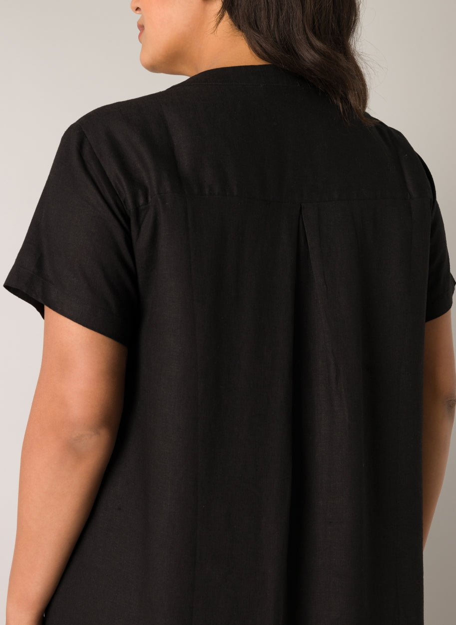 Yacinten kjole i Hør i plus size naturlig stof