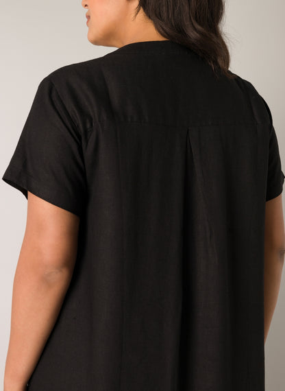 Yacinten kjole i Hør i plus size naturlig stof