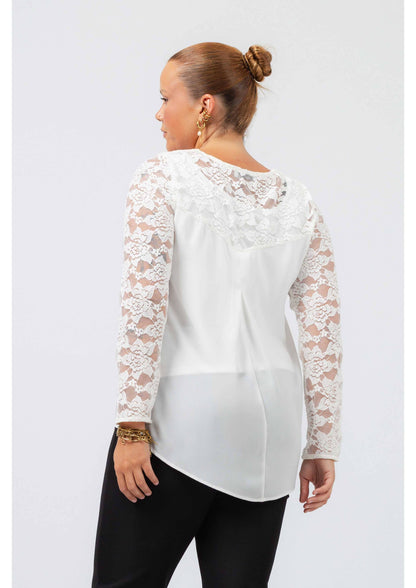 Bluse i glat stof  Store Størrelser