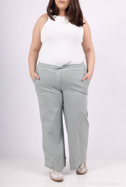 STOR STØRRELSE Bred jersey stretch bukser  plus size PPN2506GT
