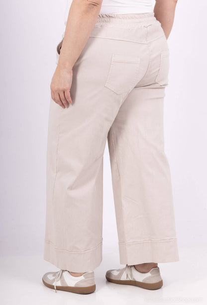 STOR STØRRELSE Bred jersey stretch bukser  plus size PPN2506GT