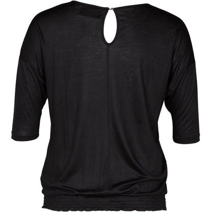 STATEMENT T-SHIRT MED 3/4-ÆRMER sort med print DAnsk design
