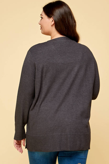 Plus Størrelse Strik Cardigan