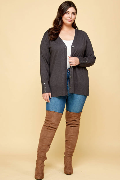 Plus Størrelse Strik Cardigan