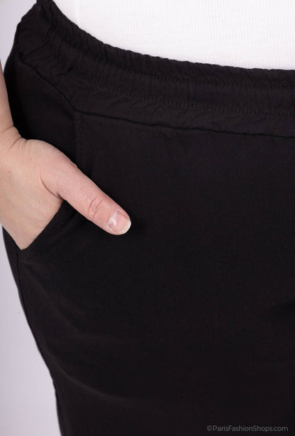 STOR STØRRELSE Bred jersey stretch bukser  plus size PPN2506GT