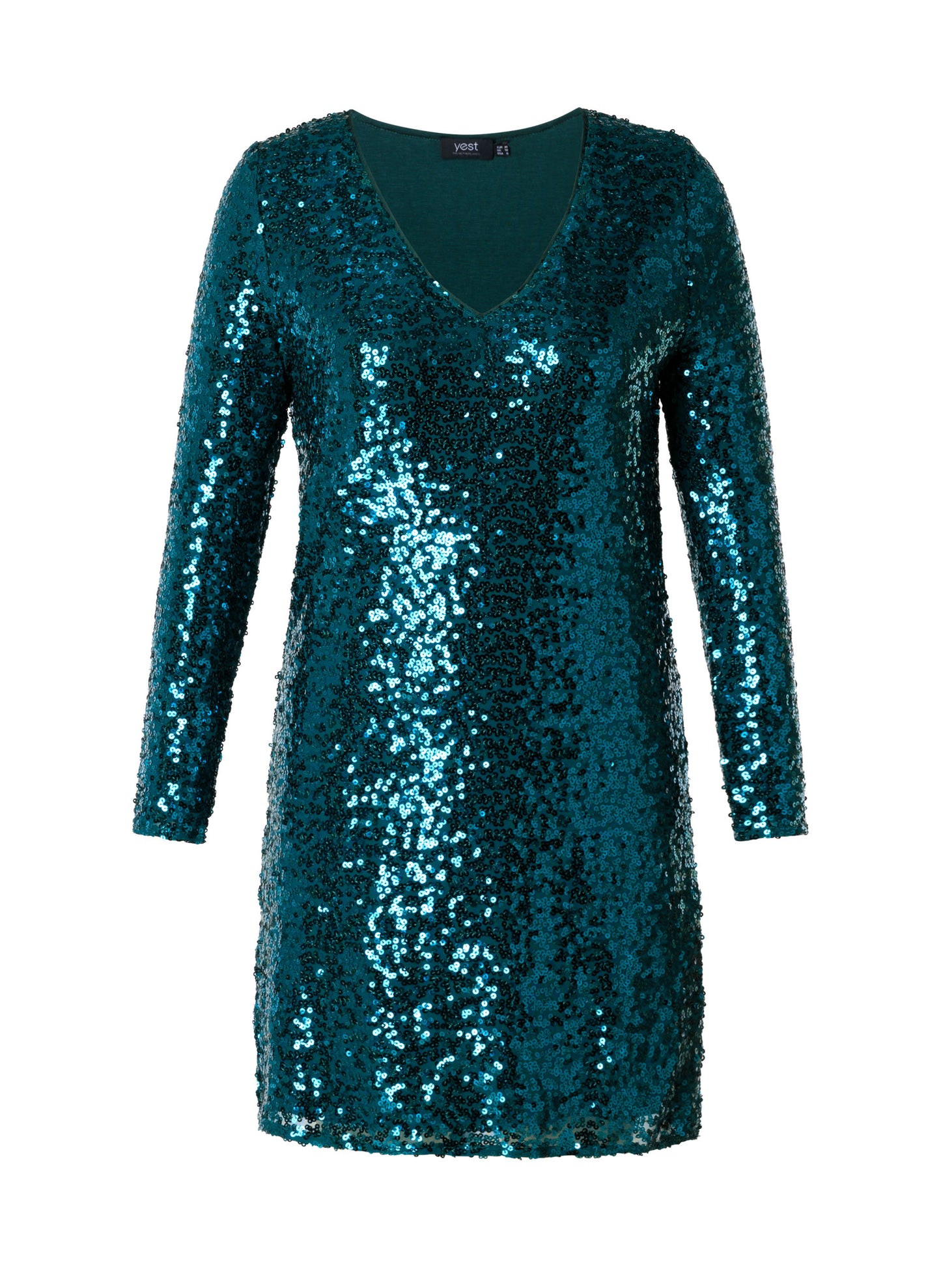 Kjole med glimmer Henna i plus size med lange ærmer
