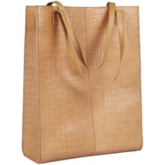 LEDERETASKE MED KROKO OVERFLADE