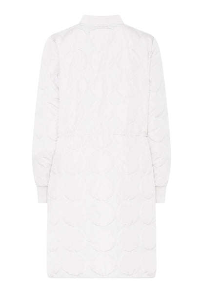 Quiltet jakke lang plus size hvid