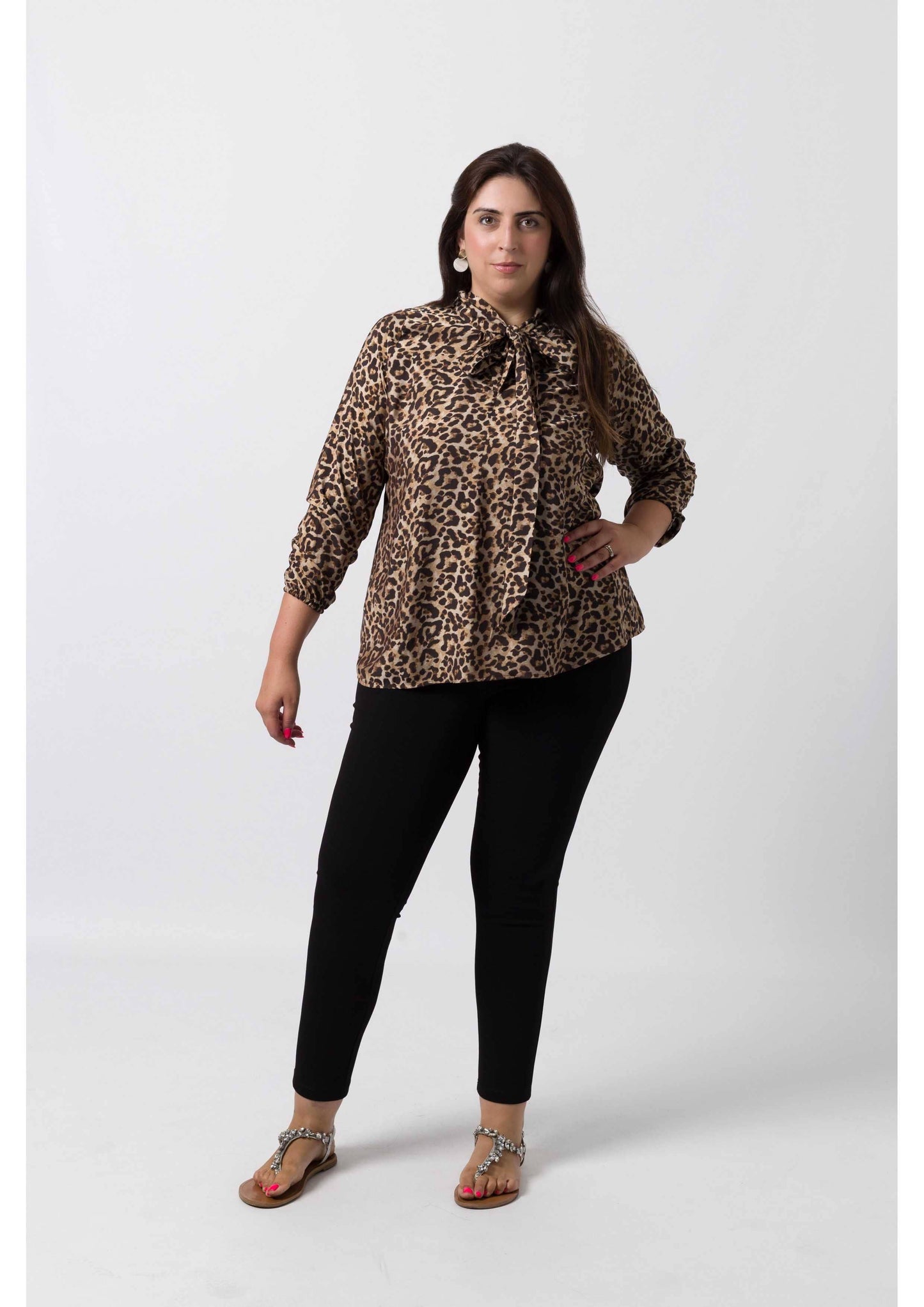 Bluse i mønstret stof  Kollektion Store Størrelser
