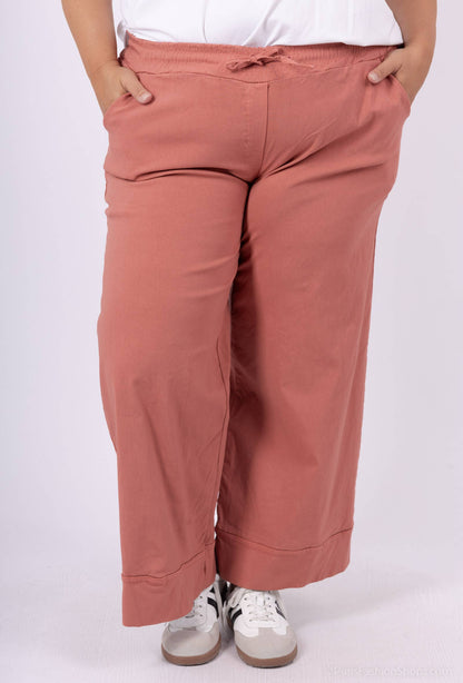 STOR STØRRELSE Bred jersey stretch bukser  plus size PPN2506GT
