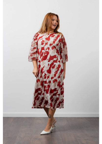 Kjole i mønstret i to farver Kollektion Store Størrelser