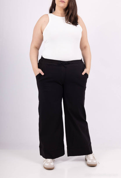 STOR STØRRELSE Bred jersey stretch bukser  plus size PPN2506GT