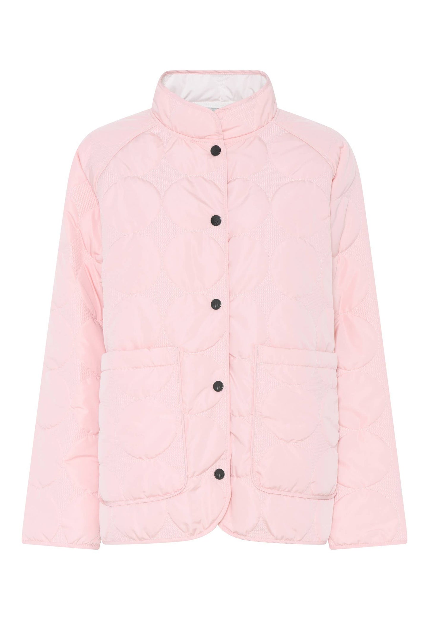 Quiltet jakke kort i rosa varm plus size