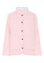Quiltet jakke kort i rosa varm plus size