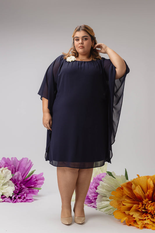 Almindelig stofkjole plus størrelse