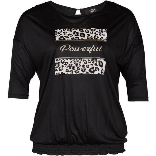 STATEMENT T-SHIRT MED 3/4-ÆRMER sort med print DAnsk design