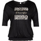 STATEMENT T-SHIRT MED 3/4-ÆRMER sort med print DAnsk design
