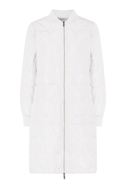 Quiltet jakke lang plus size hvid