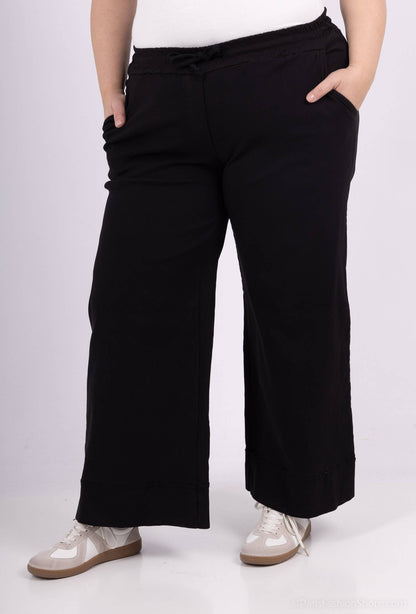 STOR STØRRELSE Bred jersey stretch bukser  plus size PPN2506GT