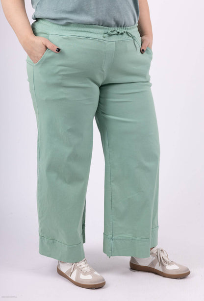 STOR STØRRELSE Bred jersey stretch bukser  plus size PPN2506GT
