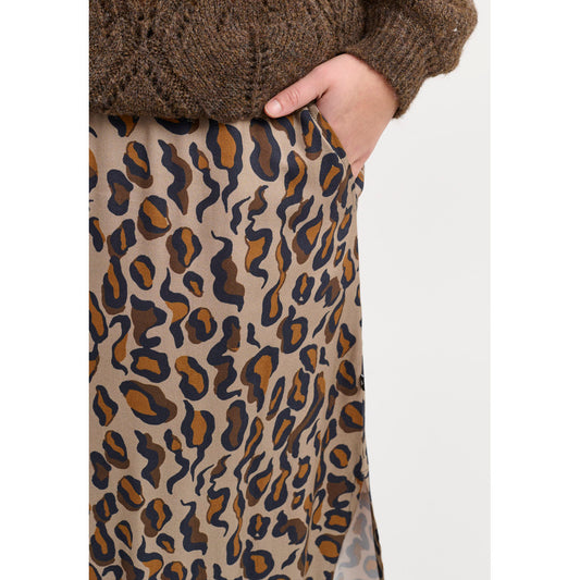 Nederdel med leopard print plus size