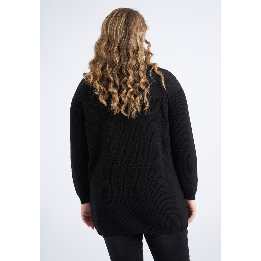 Strik sort plus size høj hals butik I Herlev