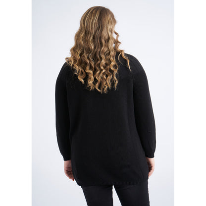 Strik sort plus size høj hals butik I Herlev