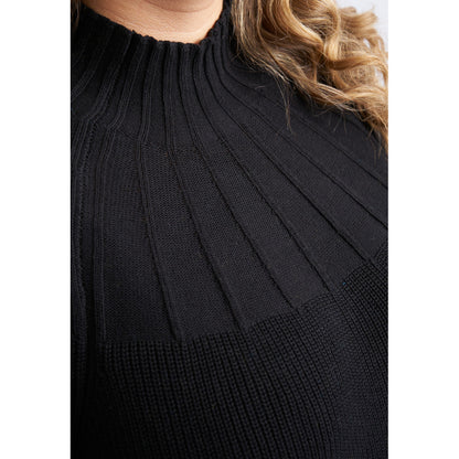 Strik sort plus size høj hals butik I Herlev