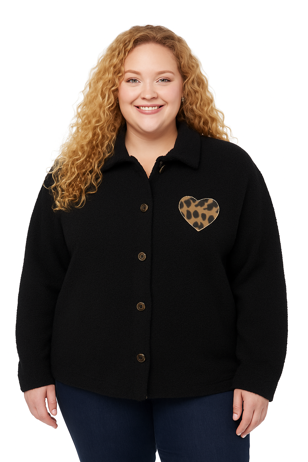 Fleece Cardigan i to farver også plus size