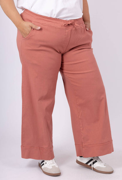 STOR STØRRELSE Bred jersey stretch bukser  plus size PPN2506GT