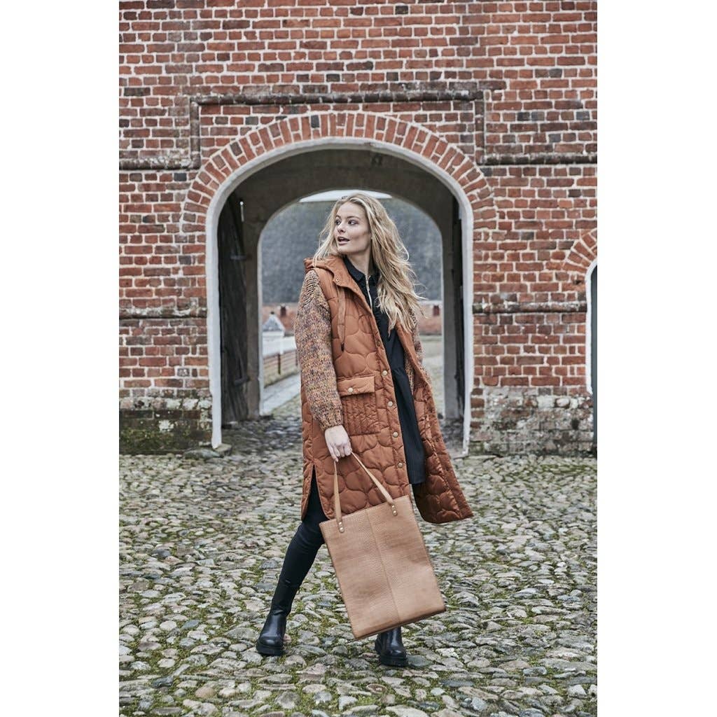 LEDERETASKE MED KROKO OVERFLADE