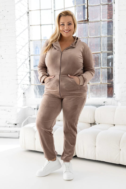 hjemmesæt i velour billigt plujs size