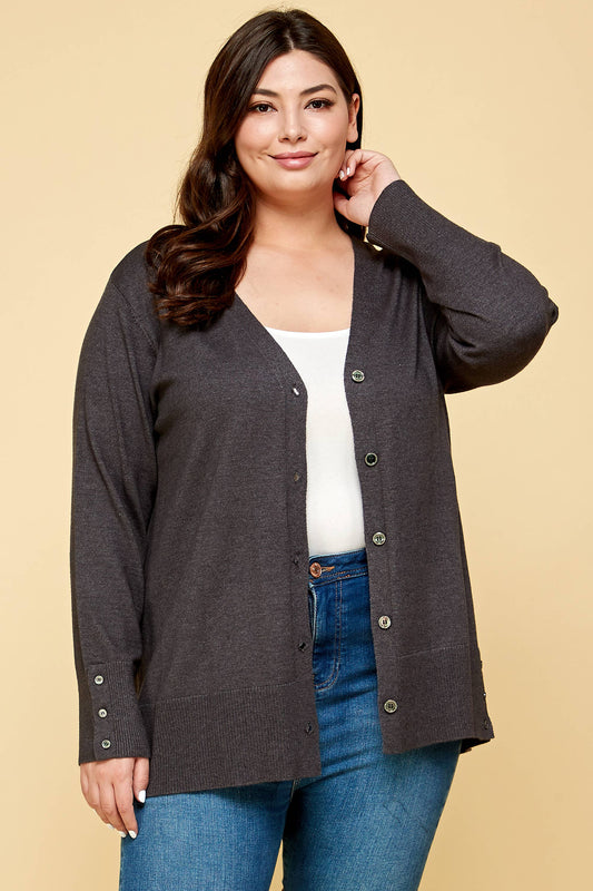 Plus Størrelse Strik Cardigan
