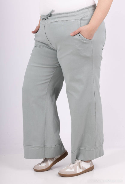 STOR STØRRELSE Bred jersey stretch bukser  plus size PPN2506GT