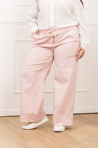 STOR STØRRELSE Bred jersey stretch bukser  plus size PPN2506GT