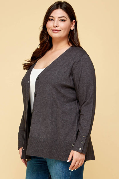 Plus Størrelse Strik Cardigan