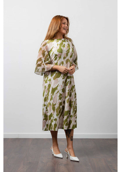 Kjole i mønstret i to farver Kollektion Store Størrelser