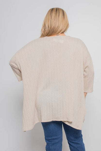 PLUS STØRRELSE OVERSIZE STRIK TOP