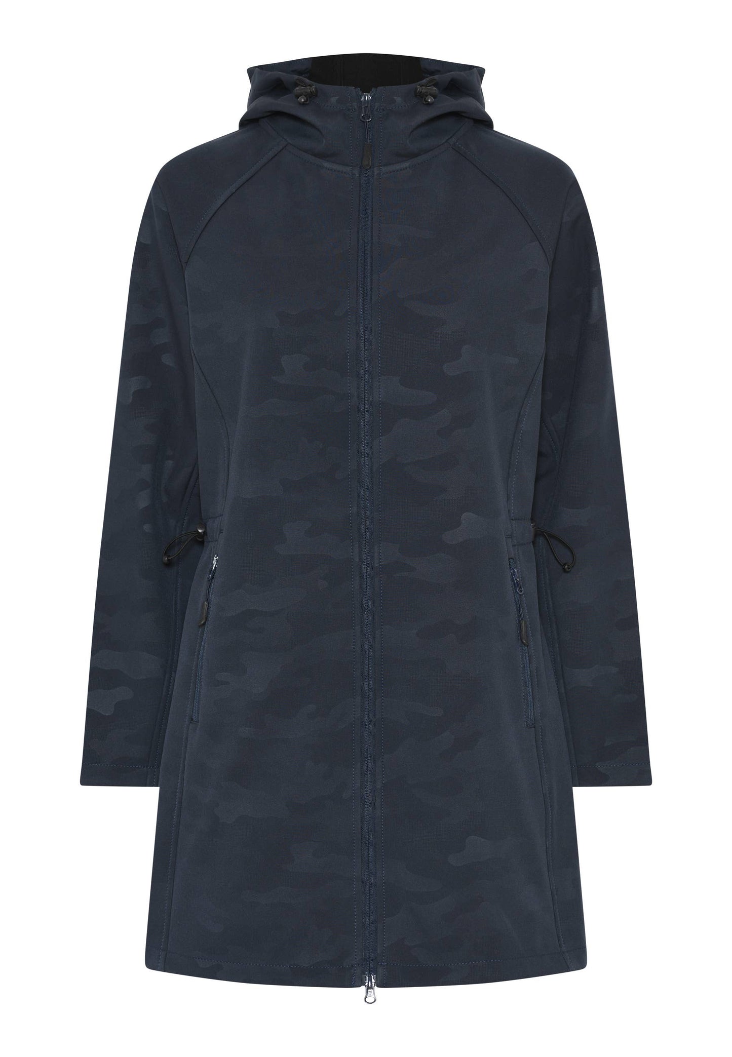 Softshell Lang jakke med høj hals sort plus size