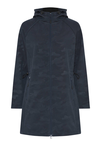 Softshell Lang jakke med høj hals sort plus size