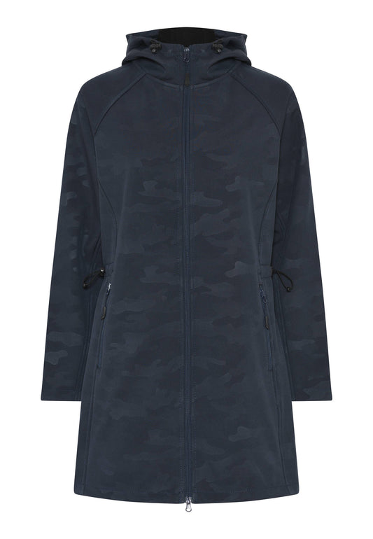 Softshell Lang jakke med høj hals sort plus size